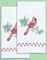 DIY Jack Dempsey Cardinal Flowers Stamped Cross Stitch Guest Hand Towel Kit
